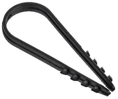 Дюбель-хомут 19х25мм для круглого кабеля нейлон черный (100шт/упак) GENERICA