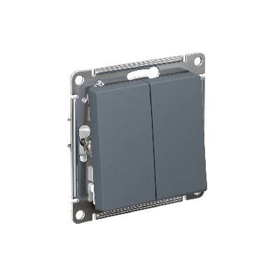 ATLASDESIGN 2-клавишный ПЕРЕКЛЮЧАТЕЛЬ, сх.6/2, 10АХ, быстрозажимные клеммы, ГРИФЕЛЬ