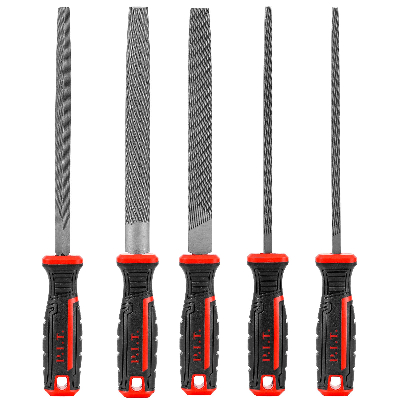 Набор напильников с двухкомпонентной рукояткой    (5шт, №2, 300/200 мм, 2-я насечка)