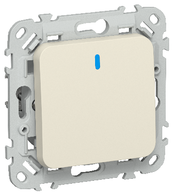 FLITE Выключатель 1-клавишный с индикацией 10А ВС11-1-1-ФлСл сливочный IEK