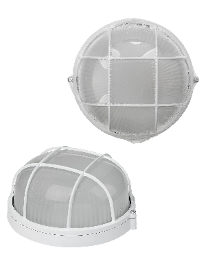 Светильник НПБ1302 белый/круг с решеткой 60Вт IP54