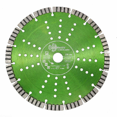 Диск алмазный отрезной 230х22,23х12 Сегмент Турбо серия Grand hot press