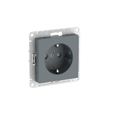 ATLASDESIGN РОЗЕТКА с заземлением со шторками, 16А, быстрозажимные клеммы, ГРИФЕЛЬ