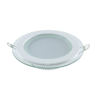 Светильник светодиодный ДВО 6 Вт 450 лм 3000К AC 220В IP20 круг D100х36мм монт d70мм Алюминий с декоративным стеклом Glass Gauss