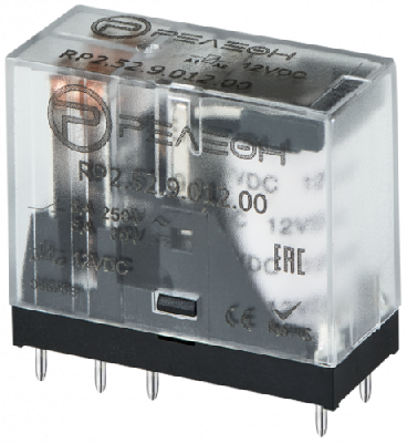 Миниатюрное промежуточное реле, 2 перекидных контакта 5А, 24В DC