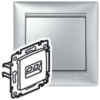 VALENA Розетка компьютерная RJ45х1 UTP алюминий