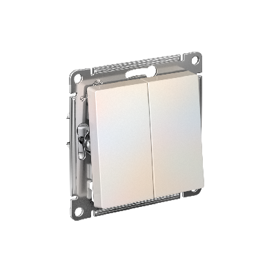 ATLASDESIGN 2-клавишный ПЕРЕКЛЮЧАТЕЛЬ, сх.6/2, 10АХ, быстрозажимные клеммы, ЖЕМЧУГ