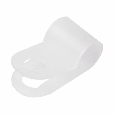 Скоба кабельная под винт 5мм, белая, 50 шт