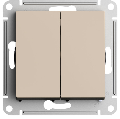 ATLASDESIGN 2-клавишный переключатель, перекрестный, 2 x сх. 7, 10АХ, механизм, ПЕСОЧНЫЙ