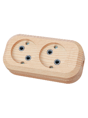 "Колодка розеточная 2 гнезда 2П б/з 10А 250В ""Эко"" (сосна) TDM"