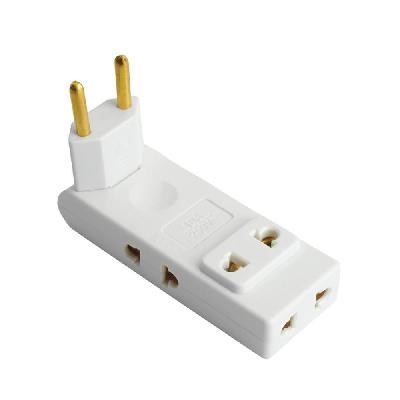 Разветвитель сетевой плоский поворотный 4-местный б/з, белый