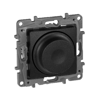 Светорегулятор поворотно-нажимной LED 300Вт без нейтрали антрацит ETIKA