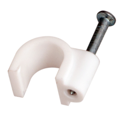 Скоба 8 мм круглая пластиковая (50 шт)