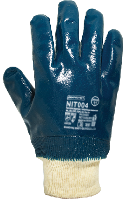 Перчатки защитные на х/б основе с полным нитриловым покрытием с манжетой ArmProtect NIT004 р.9