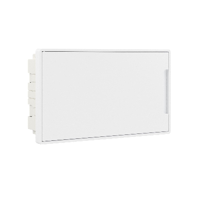 Щиток 18 мод встраиваемый FRAME, белый, с белой дверцей, с 2  шинами PEN на 8 и 10 отв.