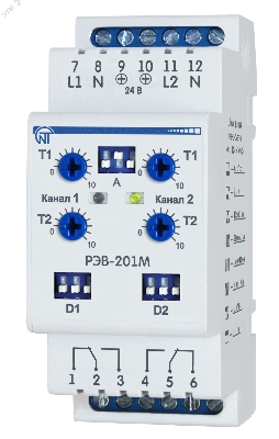 Реле времени двухканальное РЭВ-201М 7 программ