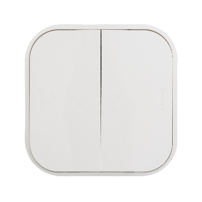 Quteo Выключатель двухклавишный наружный белый 10А