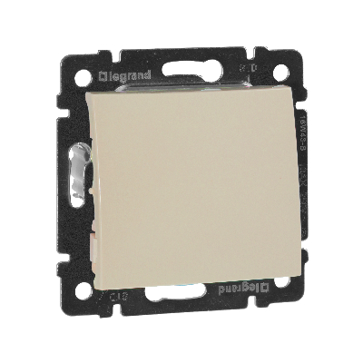 Выключатель одноклавишный, в рамку, слоновая кость