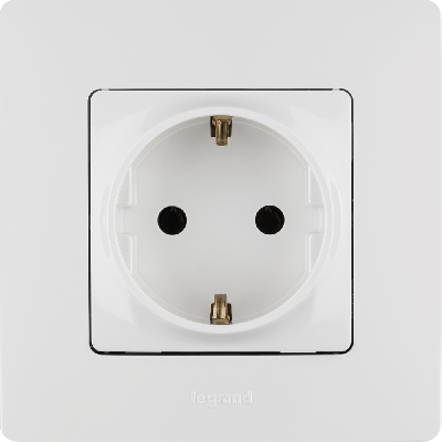 ETIKA Розетка с заземлением белая