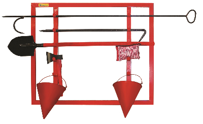 Щит пожарный ЩПО-К открытый ПРЕСТИЖ укомлектованный (багор, 2 ведра, лом, лопата штыковая, топор, ПП-600)