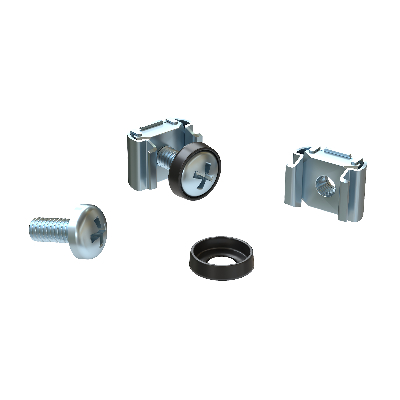 Набор крепежный. винт М6х16. гайка М6. пластиковая шайба М6 для 19'' оборудования (упак.50 шт)