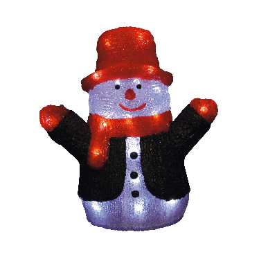 Фигура светодиодная Снеговик 24 светодиода 27x17x30 см цвет свечения-белый IP20 ULD-M2730-024/STA WHITE IP20 SNOWMAN