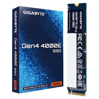 Накопитель SSD M.2 2280 500GB Gigabyte Gen4 4000E, PCIe 4.0 x4, NVMe 1.4, 3600/3000 Мб/с