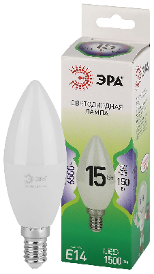 Лампа светодиодная LED 15 Вт 1500Лм 6500К свеча холодный E14 220-240В LED B35-15W-865-E14 Green Line