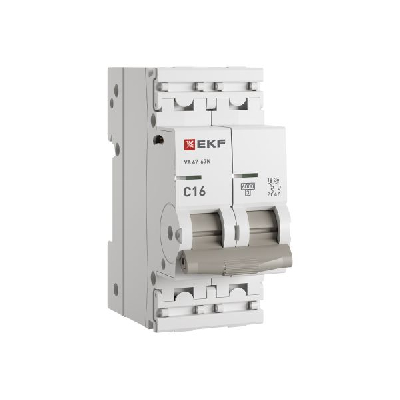 Автоматический выключатель 2P 16А (C) 6кА ВА 47-63N EKF PROxima