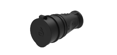 Розетка 2К+З кабельная каучуковая 16А/250В IP44 Чёрная MultiSet