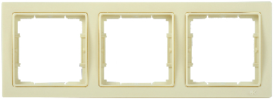 РУ-3-БК Рамка трехместная квадратная BOLERO Q1 кремовый IEK