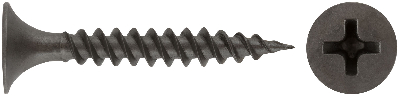 Саморез гипсокартон/металл 3,5х25 черный (30шт)