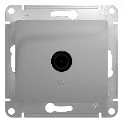 GLOSSA Розетка телевизионная TV проходная в рамку 4дБ алюминий