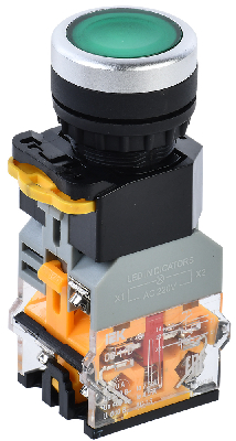 Кнопка D8-11D d=22мм 1з+1р с подсветкой зеленая