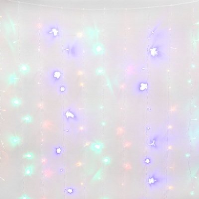 Гирлянда Занавес светодиодный 1,5х1,5 м 100 светодиодов разноцветный свет прозрачный провод ULD-C1515-100/DTA MULTI IP20