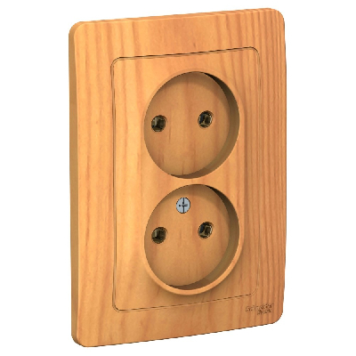 BLANCA скрытой установки розетка двойная без заземления без шторок, 16А, 250В, ясень