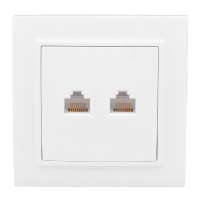 Розетка RJ-45 2-местная СП Минск белая