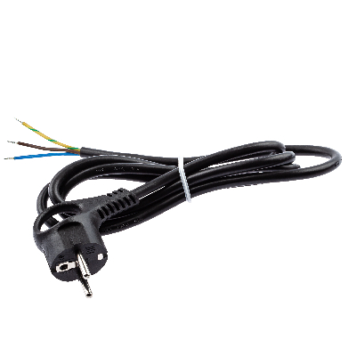 Шнур сетевой с вилкой U-3x1,5-3m-B с заземлением 3м ПВС 3x1,5мм2 черный
