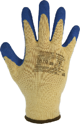 Перчатки х/б бесшовные с покрытием из рельефного текстурированного латекса ArmProtect 1499z. Цвет белый/синий р.11