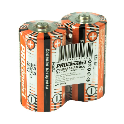 Солевая батарейка D (R20) PROconnect