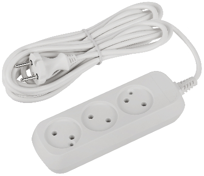 Удлинитель электрический 3 розетки без заземления 5м ПВС 2x0.75мм2 UDL-10-350 Greenline ЭРА