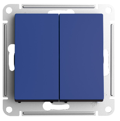 ATLASDESIGN 2-клавишный переключатель, перекрестный, 2 x сх. 7, 10АХ, механизм, АКВАМАРИН