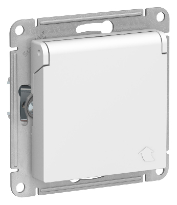 ATLASDESIGN РОЗЕТКА с заземл. со шторками с крышкой, 16А, IP20, механизм, ЛОТОС