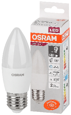 Лампа светодиодная свеча LED 7 Вт E27 6500К 560Лм 220 В (замена 60Вт) OSRAM