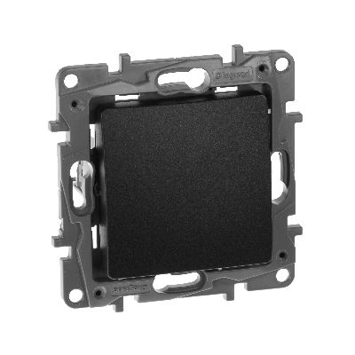 ETIKA Переключатель одноклавишный автоматические зажимы 10AX антрацит