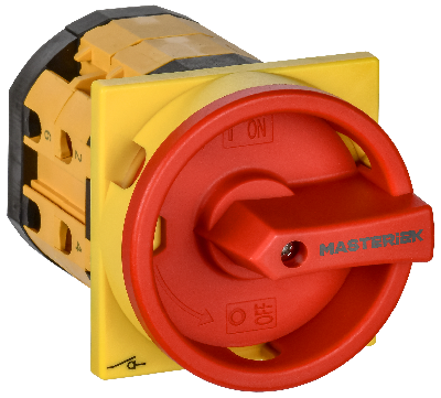 Переключатель кулачковый закрытая рукоятка аварийная 40А схема 10