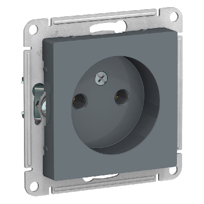 Розетка ATLASDESIGN без заземления 16А механизм грифель