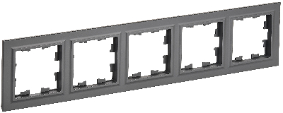 BRITE Рамка 5 постов РУ-5-БрГ графит