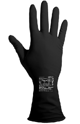 Перчатки химостойкие латексные Тип КЩС-2, толщина 0,50 мм, чёрные ArmProtect LX520,  р.M (8)