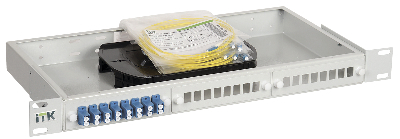 Кросс 1U укомплектованный SC (Simplex) 8шт (OS2)